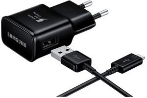 SAMSUNG WALL CHARGER TA200NBE 15W 1X USB WITH TYPE-C CABLE BLACK BULK