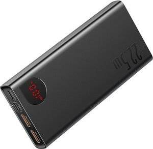BASEUS ADAMAN METAL DIGITAL DISPLAY QUICK CHARGE POWER BANK 22.5W 20000MAH BLACK