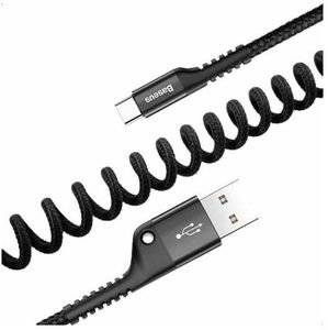 BASEUS CABLE FISH EYE SPRING TYPE C 2A 1M BLACK