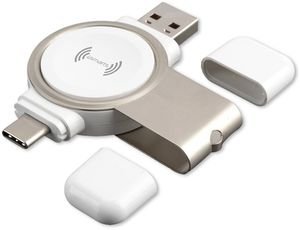 4SMARTS WIRELESS CHARGER VOLTBEAM MINI 2.5W APPLE WATCH 1-7 WITH USB-A + USB-C PORT WHITE 4SMARTS WIRELESS CHARGER VOLTBEAM MINI 2.5W APPLE WATCH 1-7 WITH USB-A + USB-C PORT WHITE