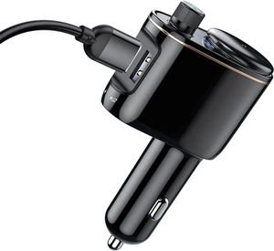 BASEUS TRANSMITER FM S-06 LOCOMOTIVE BLUETOOTH MP3 CAR CHARGER BLACK