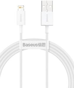 BASEUS SUPERIOR SERIES USB-A TO LIGHTNING CABLE 20W 2.4A 1.5M WHITE CALYS-B02