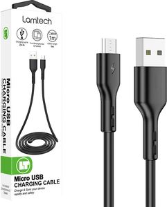 LAMTECH DATACABLE MICRO USB 1M BLACK LAM439874