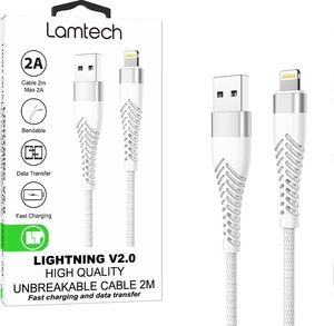LAMTECH CHARGING & DATACABLE LIGHTNING 1M  WHITE LAM439881