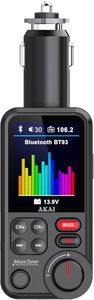 AKAI FMT-93BT FM TRANSMITTER HANDS FREE QC  . BLUETOOTH AUX-OUT MICRO SD 2 USB