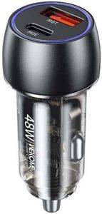 CAR CHARGER WK 48W PD+USB QC 3.0 BLACK WP-C53