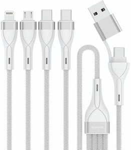 4SMARTS USB TYPE-C/TYPE-A MULTI-CHARGING CABLE 4-IN-2 1.2M WHITE
