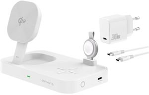 4SMARTS CHARGING STATION TRIDENT QI2 MFI FAST CHARGER APPLE WATCH WHITE