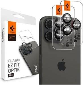 SPIGEN GLASS TR EZ FIT OPTIK PRO 2 PACK L-S FOR IPHONE 16/15/14 PRO / 16/15/14 PRO MAX