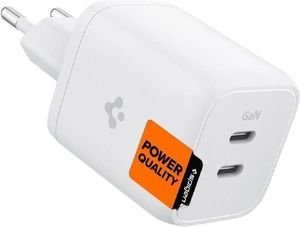 SPIGEN ARCSTATION WALL CHARGER PE2106 WHITE (GAN / 2-PORT / TOTAL 65W / USB-C PD 65W / PPS 65W)