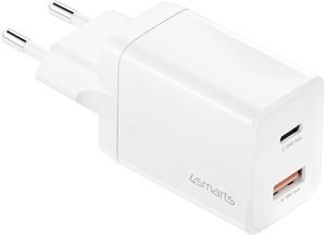 4SMARTS WALL CHARGER PD DUAL PORT USB + TYPE-C 25W WHITE