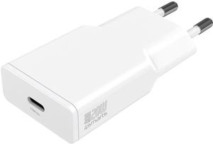 4SMARTS WALL CHARGER PD PLUG SLIM 20W GAN TYPE-C + LIGHTNING CABLE 1.5M WHITE