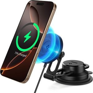 SPIGEN ONETAP PRO 4 MAGSAFE CAR MOUNT CHARGER BLACK FOR WIRELESS / DASHBOARD / WINDSHIELD