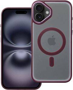 MATTE MAG COVER CASE MAGSAFE FOR IPHONE 16 PLUS PLUM RED