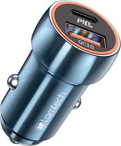LAMTECH METAL CAR CHARGER QC3.0 & PD20W SAPHIRE BLUE LAM112679