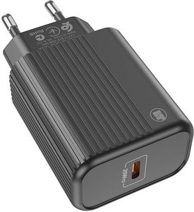 LAMTECH FAST CHARGER TYPE-C PD20W BLACK LAM112716