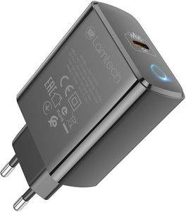 LAMTECH FAST CHARGER TYPE-C PD30W BLACK LAM112730