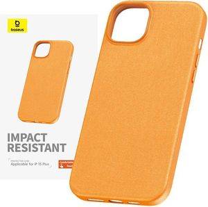 BASEUS IPHONE 15 PLUS CASE FAUXTHER SERIES ORANGE