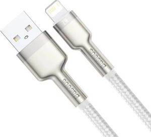 BASEUS CAFULE USB-A TO LIGHTNING CABLE METAL SERIES 18W 2.4A 1M WHITE CALJK-A02