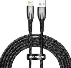 BASEUS GLIMMER SERIES USB-A TO LIGHTNING CABLE 20W 2.4A 2M BLACK BASEUS GLIMMER SERIES USB-A TO LIGHTNING CABLE 20W 2.4A 2M BLACK