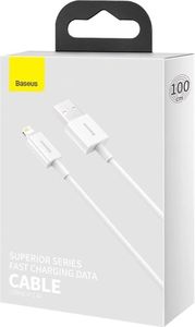 BASEUS SUPERIOR SERIES USB-A TO LIGHTNING CABLE 20W 2.4A 1M WHITE CALYS-A02 BASEUS SUPERIOR SERIES USB-A TO LIGHTNING CABLE 20W 2.4A 1M WHITE CALYS-A02