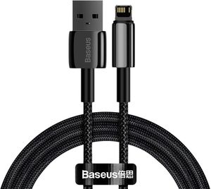USB-A TO LIGHTNING CABLE BASEUS TUNGSTEN GOLD 20W 2.4A 1M BLACK CALWJ-01