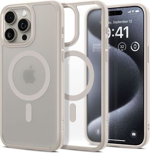 SPIGEN ULTRA HYBRID MAGSAFE FROST NATURAL TITANIUM FOR IPHONE 15 PRO