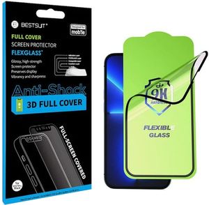 BESTSUIT FLEXIBLE HYBRID GLASS 5D FOR  APPLE IPHONE 13/13 PRO 6,1 BLACK
