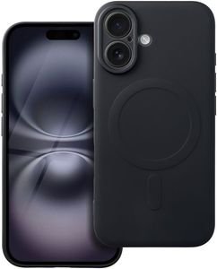 SILICONE MAG COVER CASE COMPATIBLE WITH MAGSAFE FOR IPHONE 16 BLACK