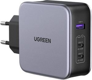 CHARGER GAN UGREEN CD289 140W COMBO+TYPE C CABLE BLACK 90549