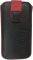 LEATHER POUCHE ANILINE CASE BLACK - RED SEW ...