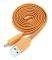 OMEGA OUFBFCO FABRIC BRAIDED MICRO USB TO USB FLAT CABLE 1M ORANGE