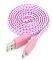 OMEGA OUFBFCPW FABRIC BRAIDED MICRO USB TO USB FLAT CABLE 1M LIGHT PINK