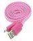 OMEGA OUFBFCP FABRIC BRAIDED MICRO USB TO USB FLAT CABLE 1M PINK