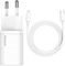 BASEUS SUPER SI QUICK CHARGER 1C 20W + CABLE TYPE-C TO LIGHTNING IPHONE IPAD 1M WHITE