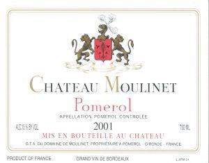  CHATEAU MOULINET 2001  750 ML