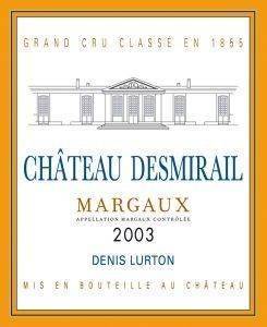 ΚΡΑΣΙ CHATEAU DESMIRAIL 3EME GRAND CRU CLASSE 2003 ΕΡΥΘΡΟ 750 ML ΚΡΑΣΙ CHATEAU DESMIRAIL 3EME GRAND CRU CLASSE 2003 ΕΡΥΘΡΟ 750 ML