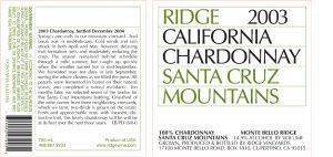  SANTA CRUZ MOUNTAINS CHARDONNAY 2003  750 ML