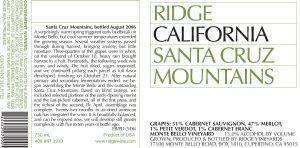  SANTA CRUZ MOUNTAINS CABERNET SAUVIGNON / MERLOT 2002  750 ML