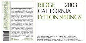  LYTTON SPRINGS 2004  750 ML