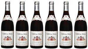  6  CHATEAU PEGAU COTES DU RHONE CUVEE MACLURA ROUGE 2015  750 ML