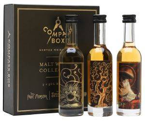 COMPASS BOX ΣΕΤ ΟΥΙΣΚΙ COMPASS BOX COFFRET PEAT MONSTER-SPICE TREE-THE SPANIARD MINIATURE GIFT PACK 3 X 50ML