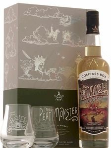 COMPASS BOX ΟΥΙΣΚΙ THE PEAT MONSTER COMPASS BOX 700 ML + 2 GLASSES GIFT BOX