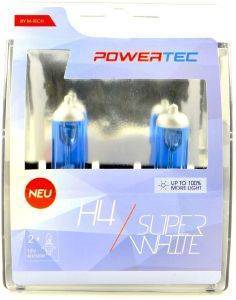 M-TECH H4 12V 60/55W 3.450K P43T POWERTECK SUPERWHITE 2ΤΕΜ.