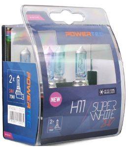 H11 24V 70W 3.450K PGJ19-2 POWERTECK SUPERWHITE BLISTER 2ΤΕΜ. M-TECH H11 24V 70W 3.450K PGJ19-2 POWERTECK SUPERWHITE BLISTER 2ΤΕΜ. M-TECH