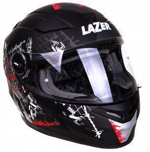  LAZER FULL FACE PITBULL(+SUN) BLACK/RED/WHITE (M)