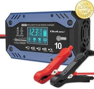 QOLTEC INTELLIGENT CHARGER FOR STD AGM GEL LIFEPO4 BATTERY CHARGER WITH REPAIR FUNCTION 12-24V 10A