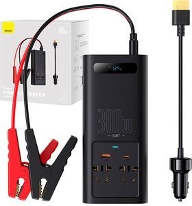 BASEUS CAR INVERTER 12V TO 220V 300WATT BLACK BASEUS CAR INVERTER 12V TO 220V 300WATT BLACK