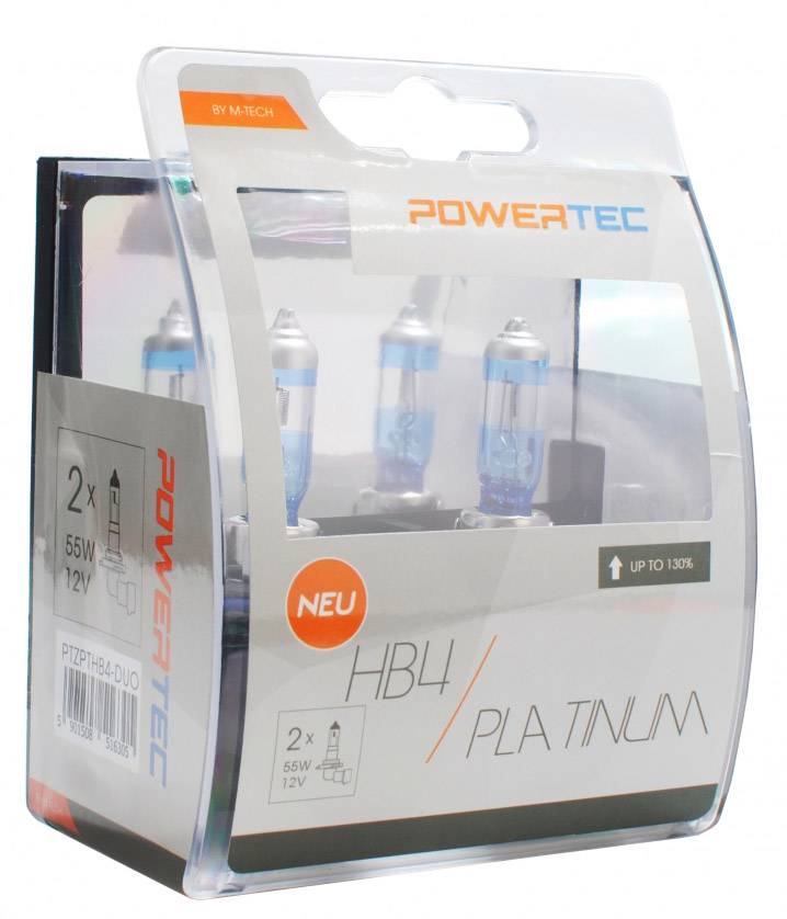 M-TECH HB4 12V 55W 3.250K +130% P22D POWERTECK PLATINIUM 2ΤΕΜ. M-TECH