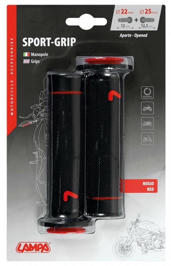LAMPA ΧΕΙΡΟΛΑΒΕΣ ΤΙΜΟΝΙΟΥ ΜΗΧΑΝΗΣ SPORT-GRIP (ΜΑΥΡΟ-ΚΟΚΚΙΝΟ)
